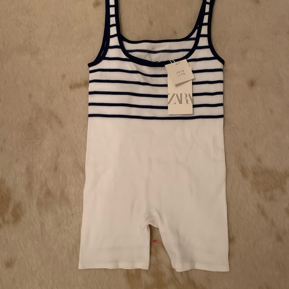 NWT Zara Limitless Contour Striped Playsuit - Picture 7 of 9